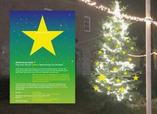 Kerstboom met persoonlijke kerstwensen en kerstgedachten bij De Bron