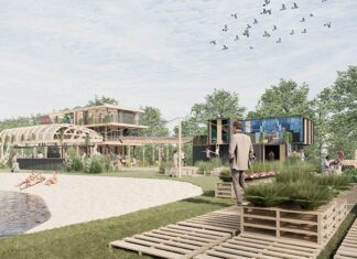Fictief eiland in Doebaai op Zeeburgereiland