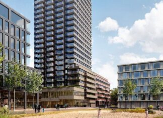 Woontoren Justus in de Sluisbuurt bereikt hoogste punt en dat is 100 meter
