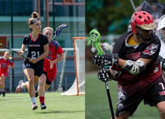 Lacrosse op sportpark Middenmeer: hockey in de lucht