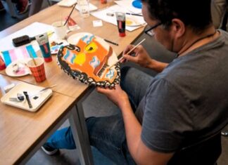 Schilder workshop bij Trans Art School in de Meevaart