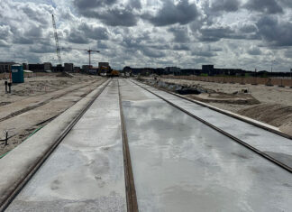 Tramrails van tram 26 bereiken Strandeiland