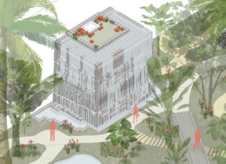 Waterval van amsterdamse tegels in de Hortus