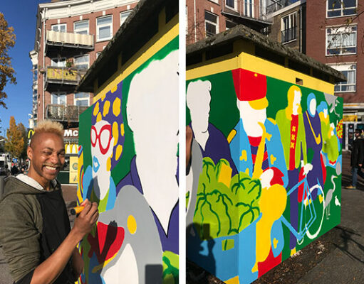 Vrolijke kunst op het Dapperplein