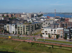 Ontwikkelingen Centrumeiland vanuit de lucht gezien