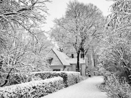 Herberg Zeeburg in de sneeuw. Zeeburgerdijk