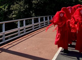 Stille actie Red Rebels voor behoud bosplantsoen bij Utrechtsebrug